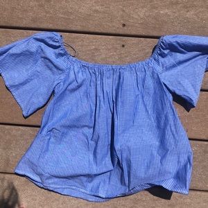 Striped women’s off the shoulder top